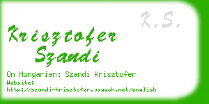 krisztofer szandi business card